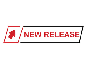 new release button on white background. new release button sign