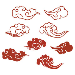 chinese cloud collection set  illustration.eps