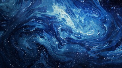 Swirling blue galaxies with bright highlights in a cosmic backdrop