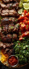 Obraz premium Closeup of a cutout shawarma, showing succulent meat, crisp vegetables, and flavorful sauces Generative AI imagery, appetizing and detailed