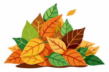 Obraz premium A Pile of Colorful Autumn Leaves