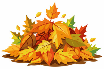 Fototapeta premium Colorful Autumn Leaves Pile on the Ground