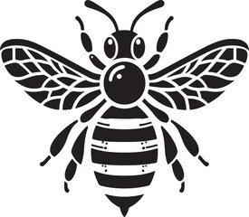 A delicate bee silhouette hovers mid-flight, wings outstretched, capturing the grace and purpose of nature's tiny pollinator.