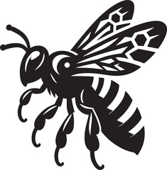 A delicate bee silhouette hovers mid-flight, wings outstretched, capturing the grace and purpose of nature's tiny pollinator.