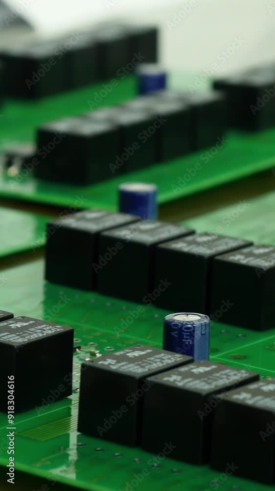 Poster detail of integrated circuit board with chip. integrated circuit board of a hard disk. chip, microch