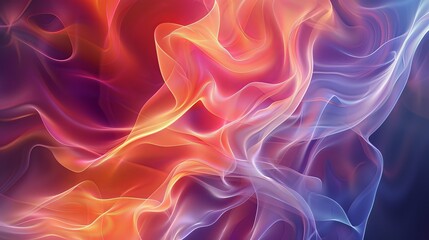 Obraz premium Colorful abstract swirls of smoke in vibrant orange and purple hues creating a dynamic pattern