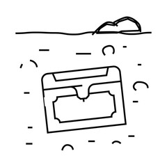 buried treasure line icon vector. buried treasure sign. isolated contour symbol black illustration