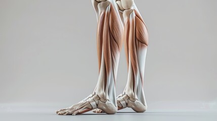 Diagram showing the calf muscles and bones.
