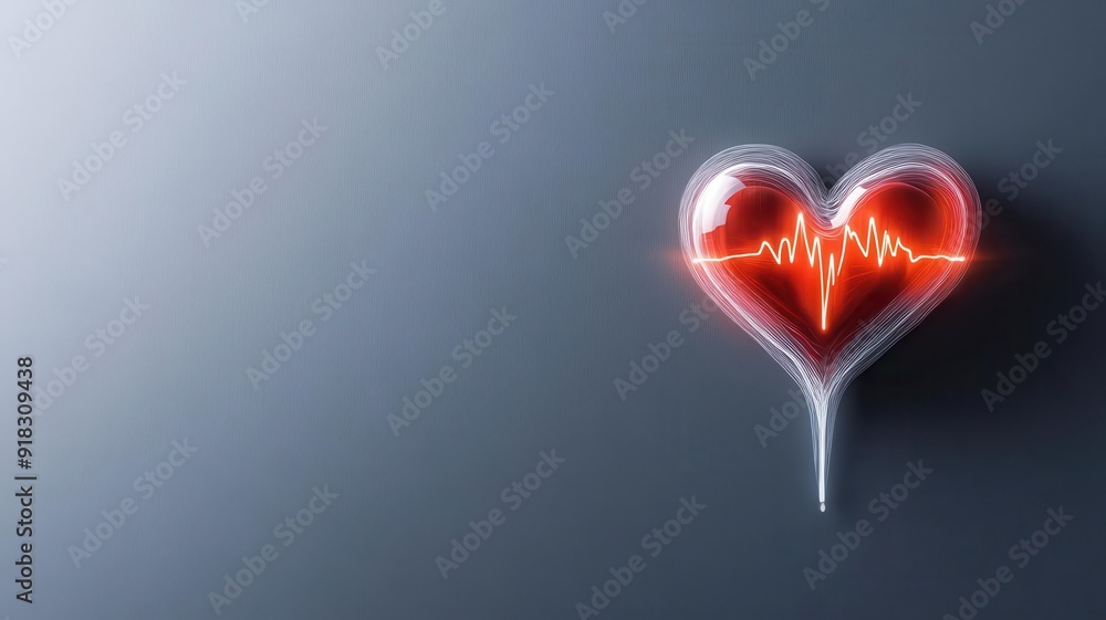 Poster artistic interpretation of a heart with flickering light trails, visualizing the irregularity of arr