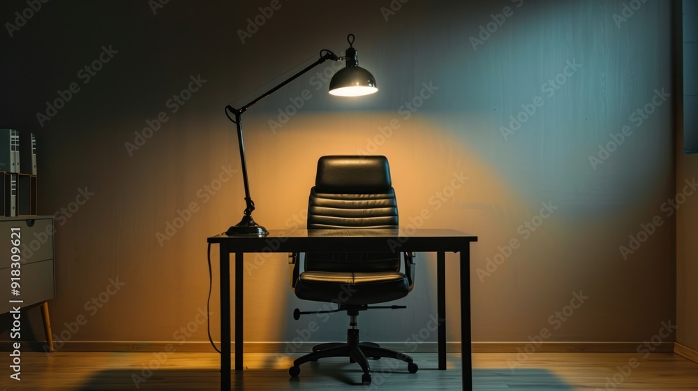 Poster professional setting for an online job interview with proper lighting and background.