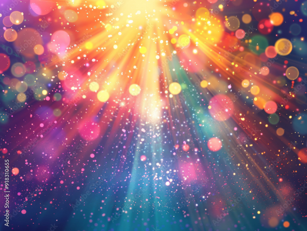 Poster Abstract Background with Colorful Lights and Bokeh
