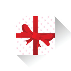 valentines gift box white square with polkadots.eps