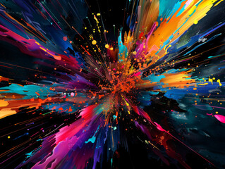 A Vivid Explosion of Color and Light Radiating Outward