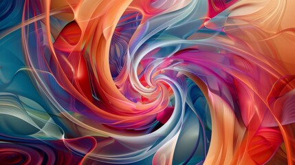 Obraz premium Colorful swirling abstract pattern showcasing dynamic movement and vibrant hues