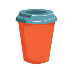 Coffee to go isolated on white background, white paper coffee cup with cap, coffee cup disposable vector