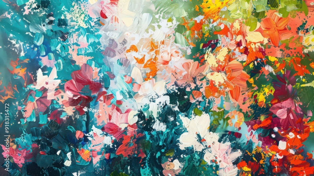 Poster explore abstract spring compositions that invite interpretation and contemplation of seasonal change