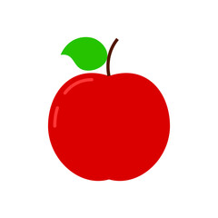 red apple with leaf
