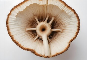 Close up of a mushroom on white background