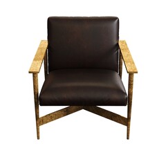 armchair isolated on white background, comfortable furniture for home interior, 3D illustration, cg render