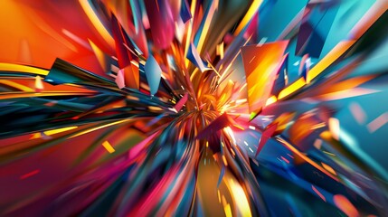 Fototapeta premium Colorful abstract patterns swirling together in a burst of energy