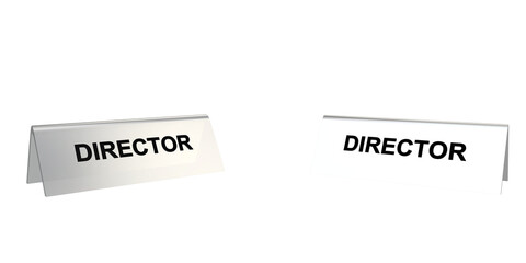 Director Name plate on table