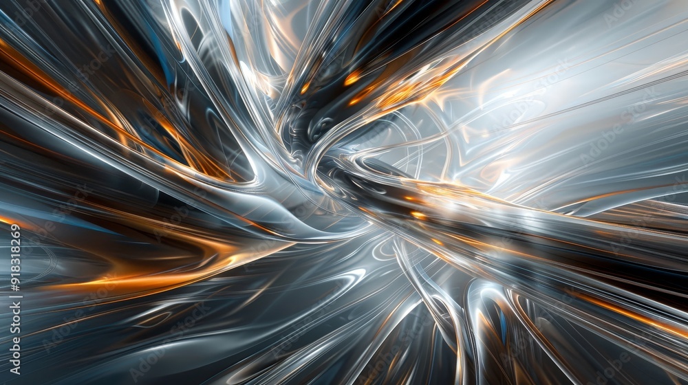 Poster abstract swirling patterns in a cosmic landscape with dynamic light effects and vibrant colors