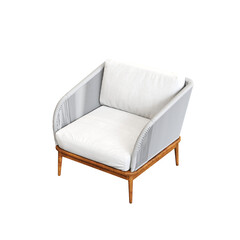 armchair isolate on a transparent background, comfortable furniture for home interior, 3D illustration, cg render