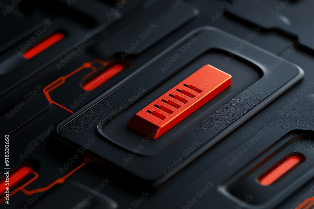 Poster detailed view of a screen showing a brute force attack progress bar, cyber attacks, password crackin