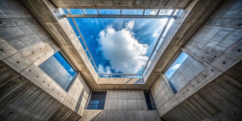 Concrete Skylight with Cloudy Day, Concrete, Architecture, Skylight, Modern Architecture