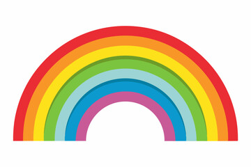 Colorful Rainbow Arc with Seven Bands