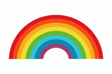 Colorful Rainbow Arc on White Background