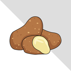 potato vegetable vector illustration with leaves isolated graphic.eps