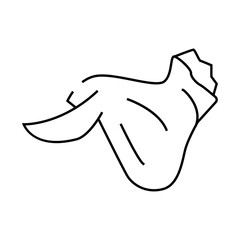 chicken wing with three phalanges line icon vector. chicken wing with three phalanges sign. isolated contour symbol black illustration