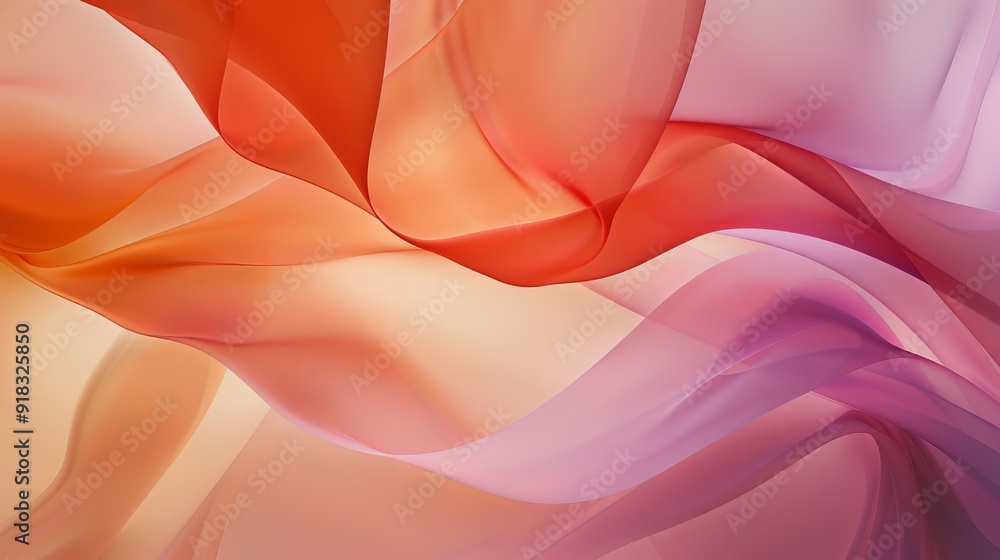 Poster soft waves of warm colors blending together in a tranquil abstract display