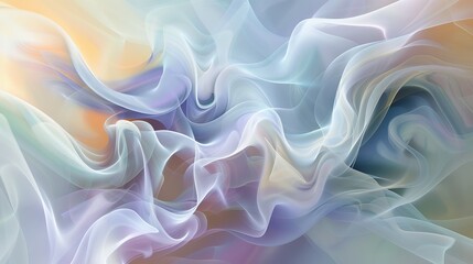 Obraz premium Soft swirling pastel colors create an ethereal abstract composition in gentle waves