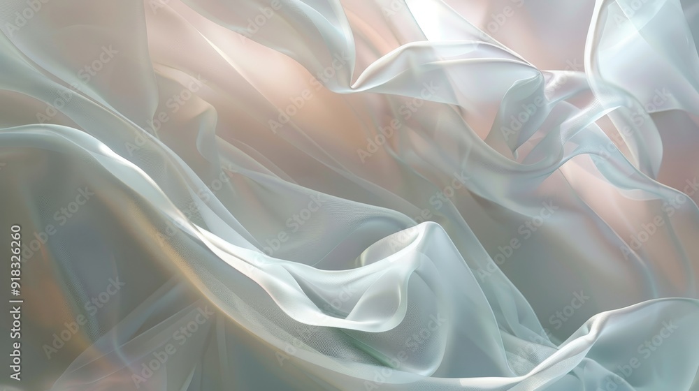Poster soft and fluid abstract forms creating a sense of tranquility