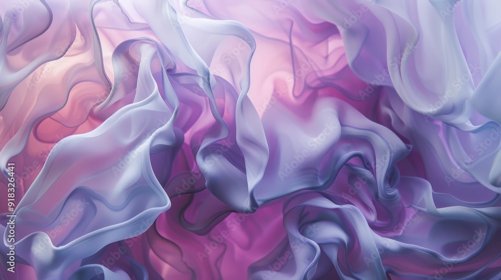 Poster soft and fluid abstract forms creating a sense of tranquility