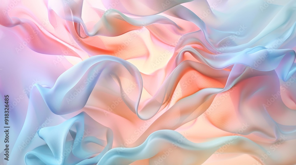 Poster soft and gentle abstract forms creating a peaceful scene