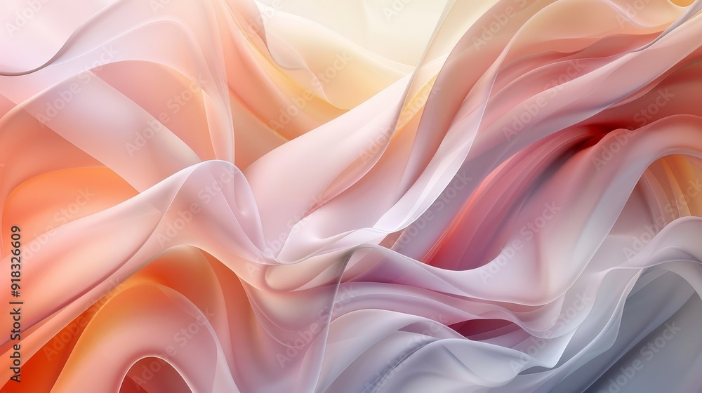 Poster soft and gentle abstract forms creating a peaceful scene