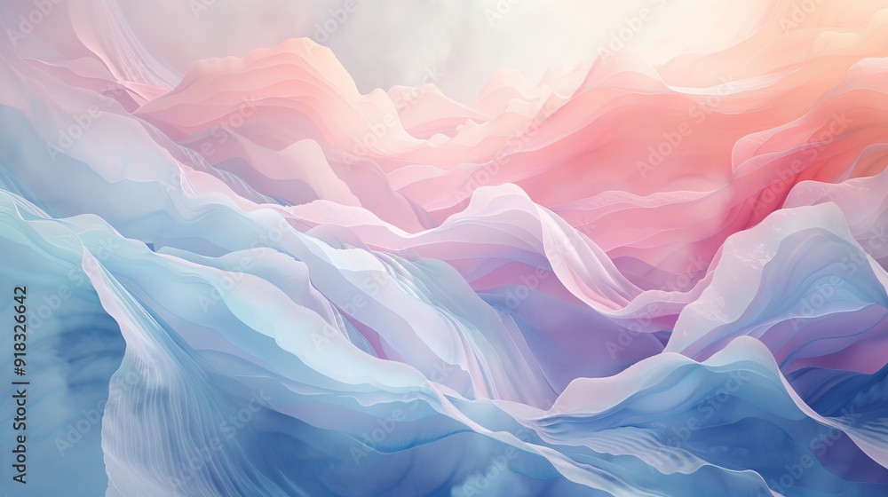 Poster soft and gentle abstract forms creating a serene scene
