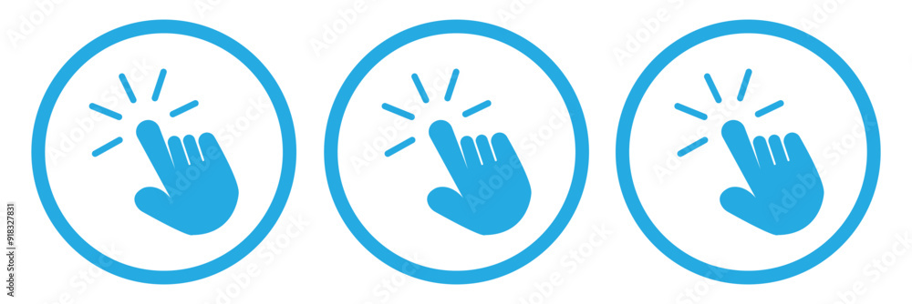Poster Hand click icon vector isolated on white background. pointer icon vector. hand cursor icon vector