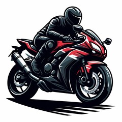 Motorbike rider colorful vector illustration isolated on a white background