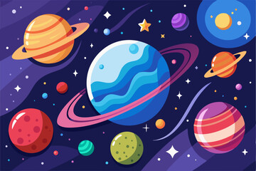 Colorful Planets and Stars in a Dark Galaxy