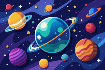 Colorful Planets and Stars in a Dark Galaxy