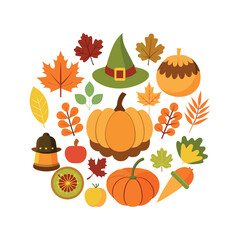 Autumn Thanksgiving Vector design illustration template