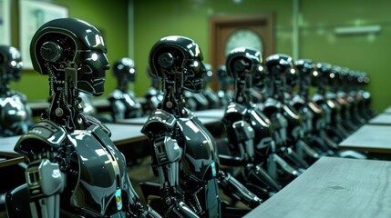 Fototapeta premium The Futuristic Robot Classroom