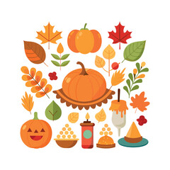 Autumn Thanksgiving Vector design illustration template
