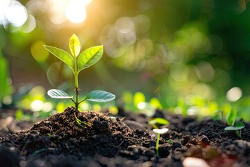 growing money illustrated by some plants grows together but has different height