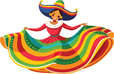 Dancer in Traditional Mexican Dress for Hispanic Heritage Month