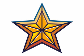 Obraz premium A Multicolored Five-Pointed Star with a Yellow Center